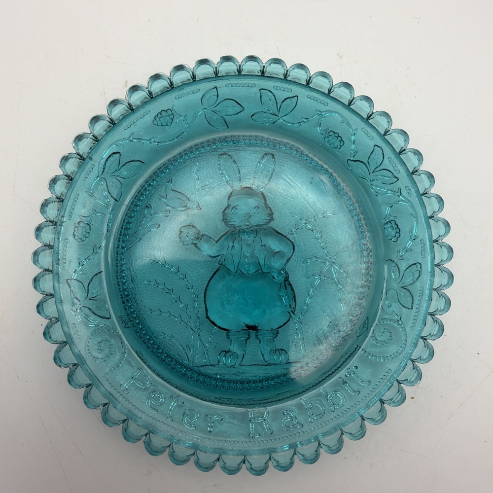 Pairpoint Cup Plate Thornton Burgess Peter Rabbit Teal Color